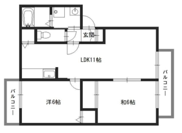 西飾磨駅 徒歩6分 2階の物件間取画像